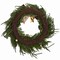 Faux 34 Inch Elegence Pine Needle Wreath W/Ornaments And Ribbon, Pine Cone